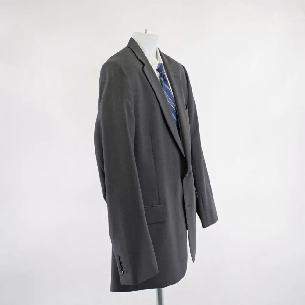 Stafford Wool Blend Classic Fit Gray Travel Suit Jacket 44L Or Slim 46L 2 Button